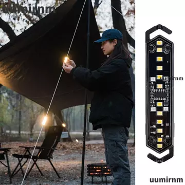 UUMIR Lều Guy Line Light, Đèn LED cắm trại di động Đèn dây gió, Chức năng cảnh báo chống nước Dây gió gắn trên khí quyển Trang trí lều cảnh báo Lều cắm trại