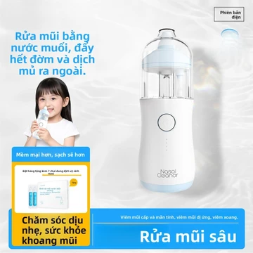 Máy rửa mũi điện dùng tại nhà cho trẻ em và trẻ sơ sinh, thiết bị rửa khoang mũi, trị viêm mũi, nghẹt mũi, bình xịt vệ s