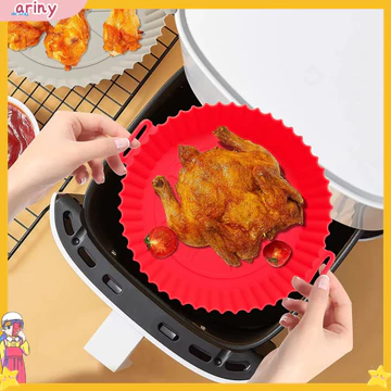 Chảo chiên không dầu ARI Chảo chiên chống dính Tấm lót chiên silicon cho lò nướng chiên không khí – Khay nướng bánh chống dính hai mặt Giỏ đựng chảo nấu ăn không dầu mỡ Nhiệt để dễ dàng
