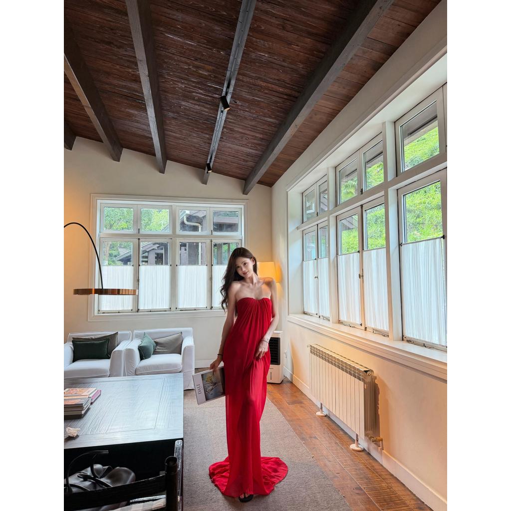 Đầm quây đỏ vang dự tiệc kiêu sa gợi cảm Paris Dress