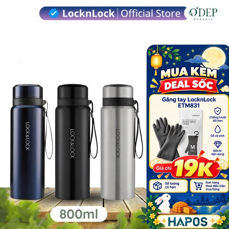 Bình giữ nhiệt LocknLock 800ml có lọc trà Chính hãng, giữ nhiệt lâu LHC6180 (3 màu) - Hapos Mall
