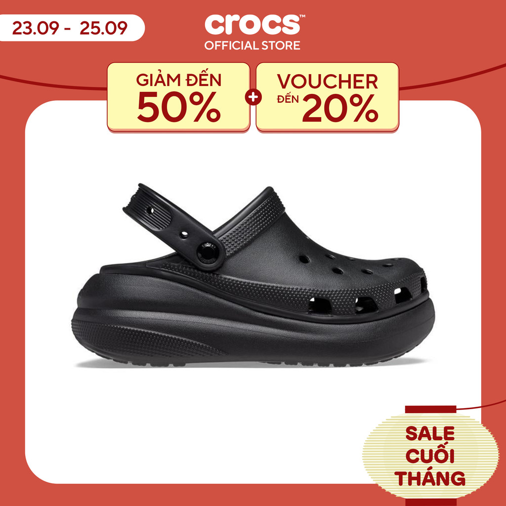 Giày Clog Unisex Crocs Crush Classic - Black - 207521-001