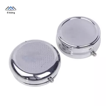 ELBBKG Hộp đựng thuốc kim loại Hộp đựng thuốc tròn bằng thép không gỉ Hộp đựng thuốc Hộp đựng thuốc Bộ chia thuốc Hộp kẹo mới