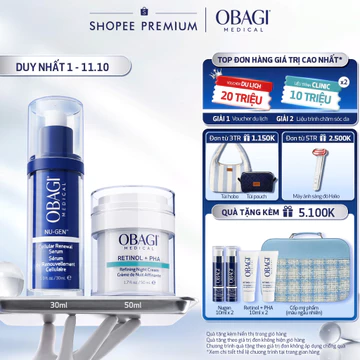 Combo Serum Kích Hoạt Năng Lượng Tế Bào Obagi Nugen 30ml & Kem Dưỡng Đêm Obagi Retinol + PHA 50ml