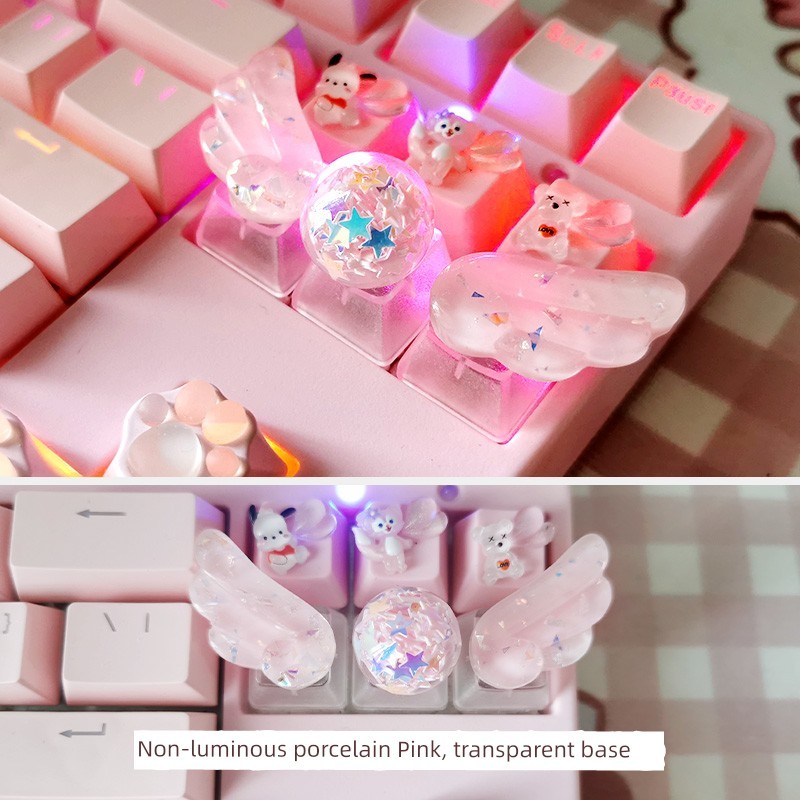 keycaps custom keycaps Cánh pha lê (🇾 ) Series Bàn phím cơ 3D được cá ...