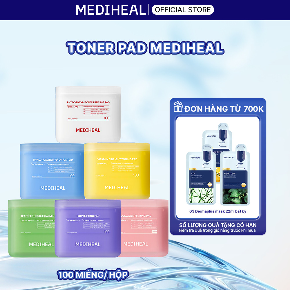 MEDIHEAL Toner Pad Chuyên Biệt Theo Từng Nhu Cầu Da (100 Miếng) - FS