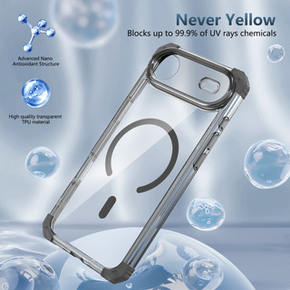 Dành Cho iphone 17 Air Case Mặt Sau Trong Suốt Từ Tính Chống Sốc Cấp Quân Sự Bảo Vệ Không Khí Góc Mỏng Vỏ Điện Thoại