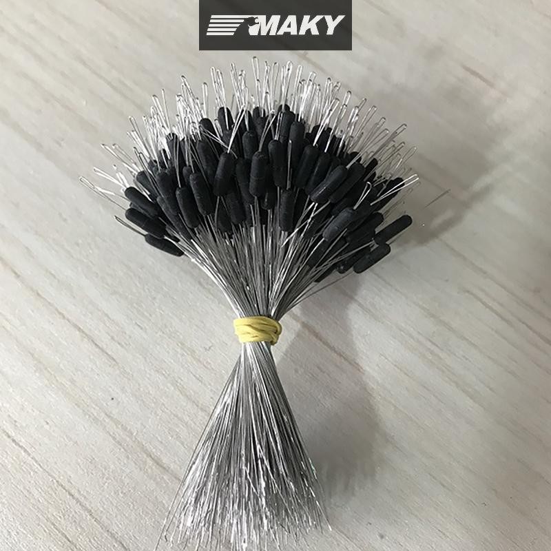 Newwellknownepic 300 Cái / lốc Phao Cao Su Chặn Câu Cá Bobber Chặn Phao Hình Trụ Không Gian B VN