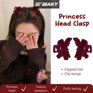 Newwellknownepic 1 Cặp Tóc Nhung Đỏ Vuốt Nơ Thắt Tóc Nhỏ Kẹp Tóc Nữ Kẹp Tóc Bé Gái Cua Valene Quà Tặng Ngày VN