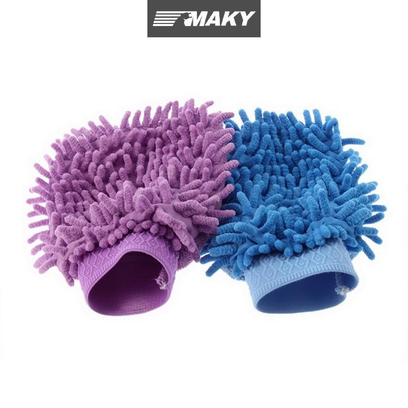 Newwellknownepic Good Auto Care 2 trong 1 Sợi siêu mịn Chenille Microfiber Rửa xe Găng tay Mitt Lưới mềm hỗ trợ để rửa xe và làm sạch VN