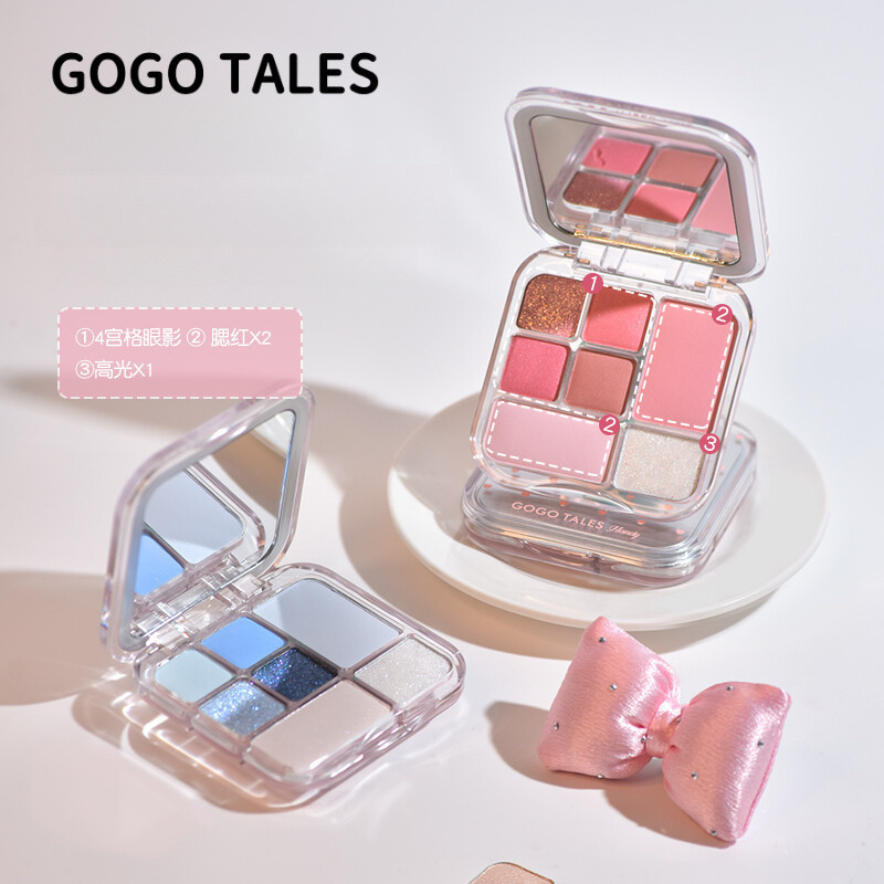 [HỎA TỐC] Bảng phấn mắt GOGO TALES GT812 7 ô nắp bạc tráng gương trái tim Handy Girlish Palette 12g