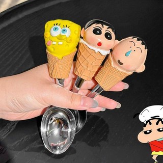SQ2 Hoạt Hình SpongeBob SquarePants Bé Thép Không Gỉ Bộ Đồ Ăn Súp Thìa Cơm Kem Món Tráng Miệng Muỗng QS2