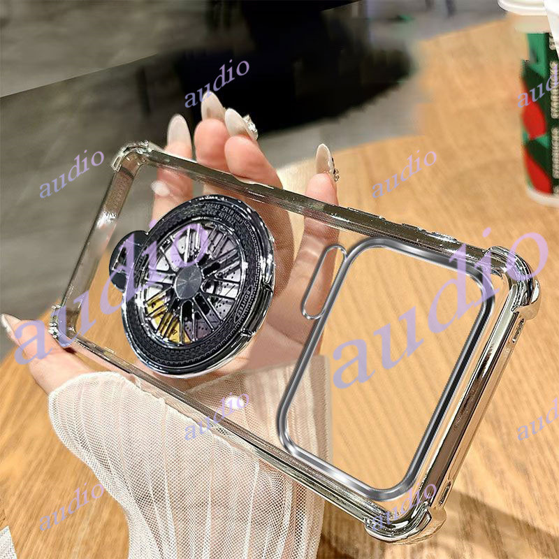 Dành Cho Xiaomi 17 Pro Max 5G Ốp Điện Thoại Trong Suốt Mạ Bốn Góc Có Giá Đỡ Cối Xay Gió Cho Xiaomi 17Pro Max 17ProMax 5G Ốp Lưng Silicon Mềm Chống Sốc Cho Xiaomi17 Pro Max 5G