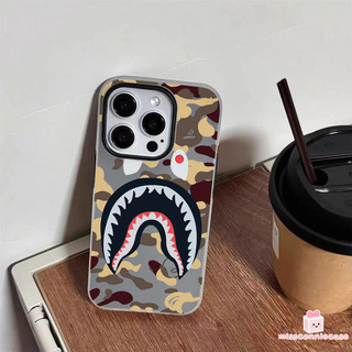Ốp Lưng Cho IPhone 11 12 14 15 13 16 17 Pro Max 7Plus 6 7 15 16 14 6s Plus XR X XS Max Ngụy Trang Thoáng Mát Họa Tiết Cá Mập Mới 2 Trong 1 Bìa Mềm