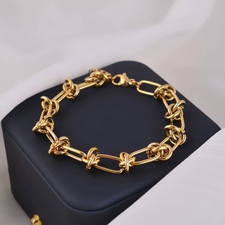 Dây chuyền vòng tay tối giản thắt nút Hip-Hop Chống mài mòn Thép titan chống thấm nước Unisex Kim loại