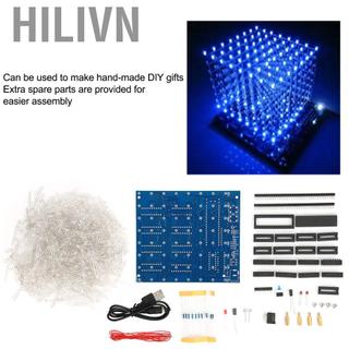 Hilivn Bộ đèn LED 3D bình phương Blue Red Cube DIY Hand Made Trang trí nhà cửa (Đỏ)