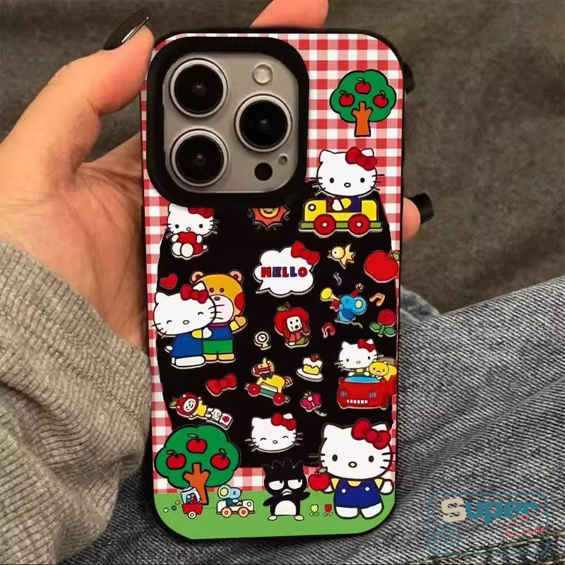 Ốp Lưng Tương Thích Cho IPhone 13 11 16 17 15 14 12 Pro Max Air 12 16 15 14 17 13 Pro 8 16 15 14 6 6s 7 Plus XR X XS Max SE 2020 Thời Trang Denim Dễ Thương Hello Kitty Bìa mềm Bowknot Star