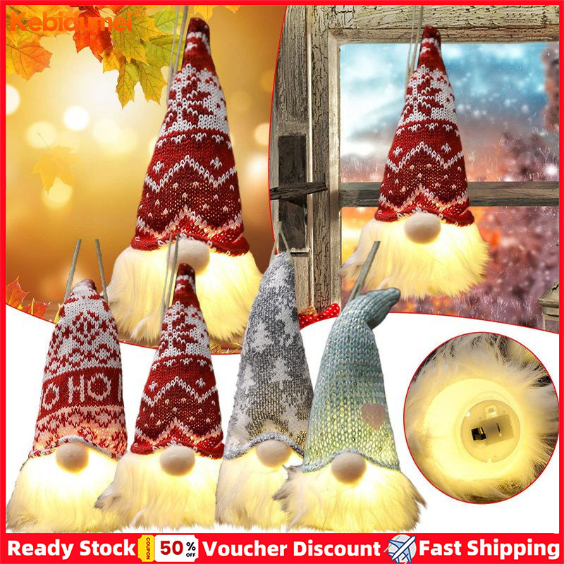 [Sẵn Sàng] 2 Chiếc LED Giáng Sinh Gnome Sang Trọng Ông Già Noel Trang Trí Búp Bê Vô Diện Gonk Lùn Đồ Chơi Trang Trí Nhà Để Bàn Trang Trí Quà Tặng Giáng Sinh