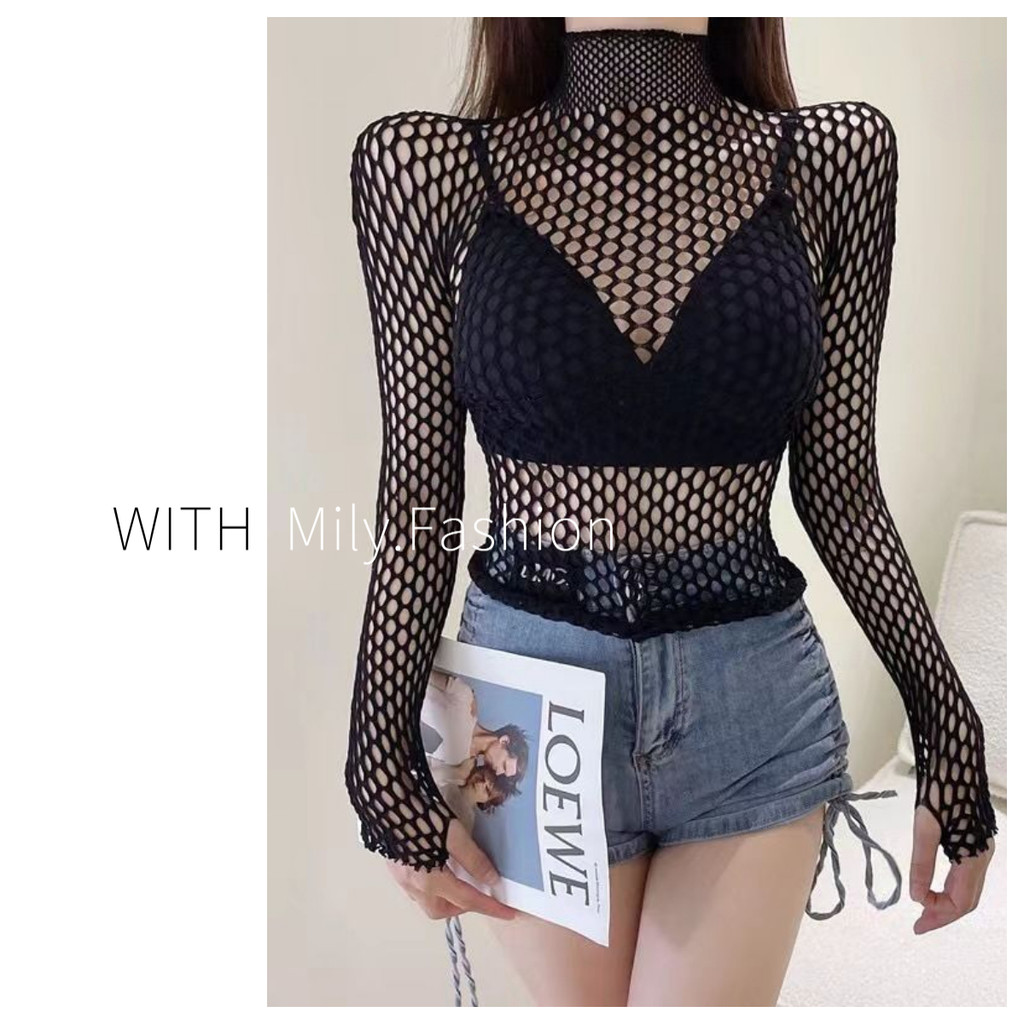 Milyfashion Áo Ren Jacquard Dài Tay với Nơ Gợi Cảm, Phù Hợp Xu Hướng Y2K