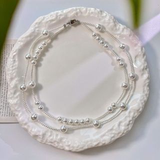 [N1116] Vòng Cổ, Dây Chuyền Ngọc Trai Nhân Tạo Mix Hạt Lớn Nhỏ, Sang Trọng - DAISYN.