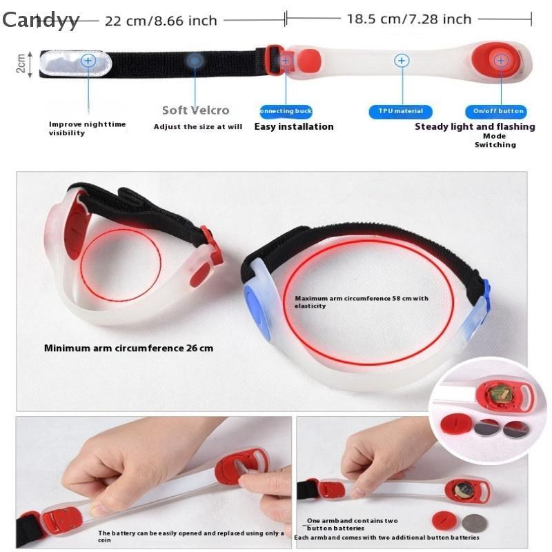 Dây đèn phản quang LED cho cổ tay - An toàn khi đi xe đạp và chạy bộ