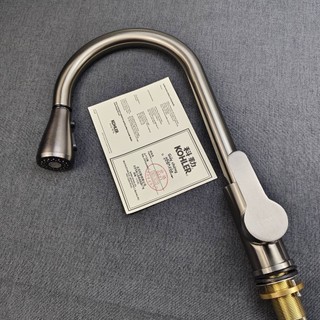 【 KOHLER 】 Vòi bếp kéo ra, vòi bồn rửa, vòi bồn rửa bằng thép không gỉ 304 nóng lạnh kéo ra, vòi bồn rửa xoay nóng lạnh,