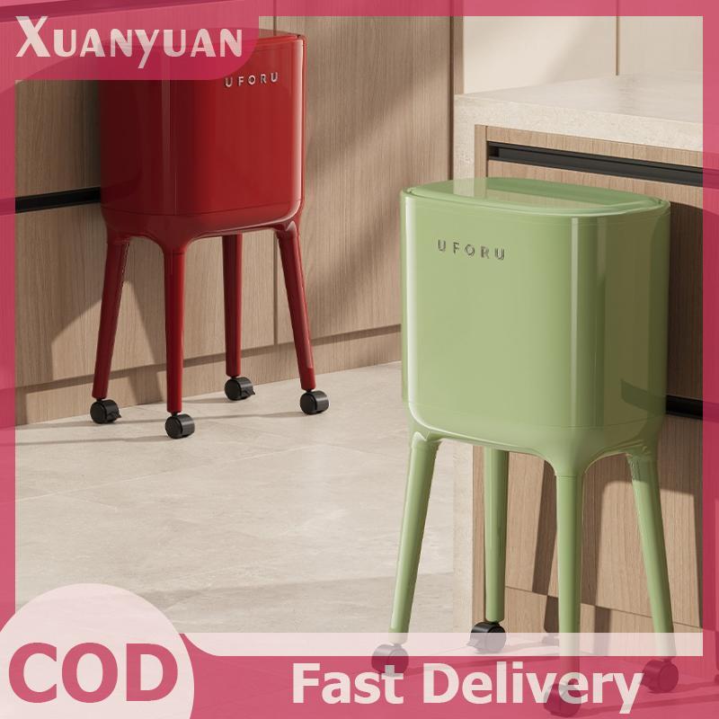 XUAN -Bend thùng rác cao cấp có nắp đẩy mở - Thùng đựng đồ nhà bếp & phòng khách hình bầu dục dung tích lớn, nhựa tại Việt Nam
