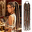 WEETW Handmade Bím Bẩn, 15 Dây 24Inch Phong Cách Bohemian Bện Tóc Giả Đuôi Ngựa, Dài Tự Nhiên Đính Hạt Tóc Đuôi Ngựa Nối Dài Móc Đấm Bốc Kim Băng Đô Sử Dụng Hàng Ngày