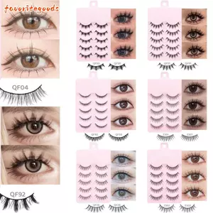FAVORITEGOODS Manga Lashes, 5 Cặp Nhiều Kiểu Lông Mi Giả, Anime Phổ Biến Cosplay Handmade DIY Lông Mi Giả Nam
