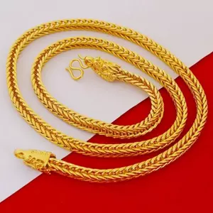 Hợp Kim Mạ Vàng Đầu Rồng Đuôi Cáo Nelace 6 Mm Giả Vàng Cá Tính Đuôi Cáo Vuông Nelace Ne Chain VN