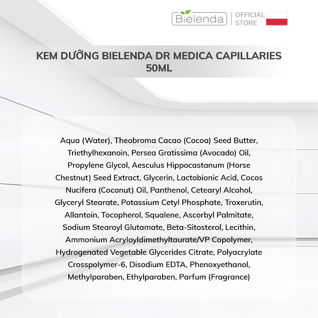 Kem dưỡng Bielenda Dr Medica Capillaries giảm đỏ, giãn mao mạch 50ml