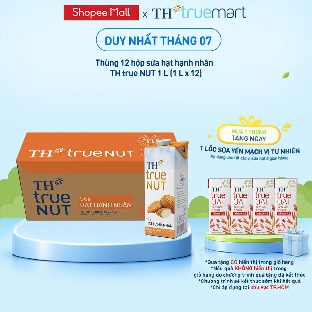 Thùng Sữa Hạt Hạnh Nhân TH true NUT milk 1L (12 Hộp)