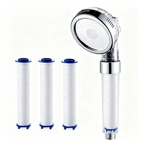 Vòi Sen Tắm Tăng Áp Kèm 3 Lõi Lọc , vòi sen bông PP, hạt ion âm lọc nước 3 chế độ trong suốt