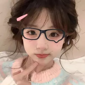 PYCOU Anime Nước Mắt Kính Khung, Không Ống Kính Y2K Thẩm Mỹ Unisex Kính Mắt Khung Đen Thời Trang Kawaii Retro Kính Mắt Trang Phục Halloween