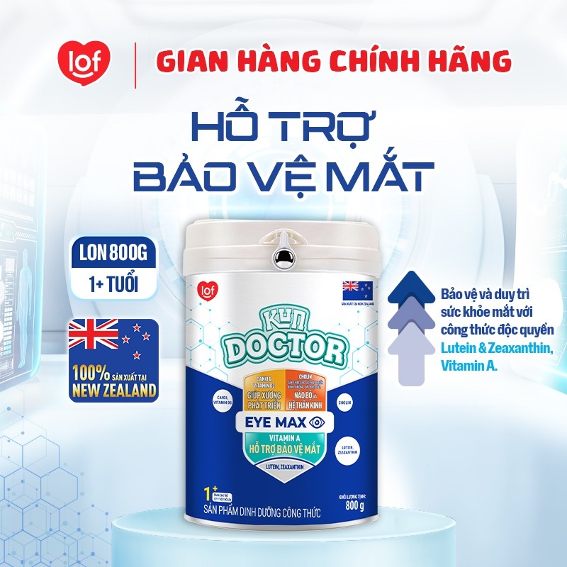 Sữa bột dinh dưỡng KUN DOCTOR EYE MAX 1+ lon 800gr