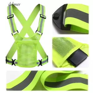 Áo vest chạy bộ phản quang DELMER, Áo phản quang đi xe đạp an toàn có thể điều chỉnh, Áo ghi lê đi xe máy thoáng khí đa năng ngoài trời đi xe đạp