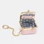 DONOVANQQ Kiss Lock Ví đựng tiền xu, Có móc khóa Túi đựng đồ trang sức bằng da chấm bi, Da PU Mini mềm hình vuông Túi đựng đồ nhỏ Bông tai