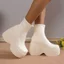 Giày Bốt Đế Dày Da Co Giãn Nêm Gót Dày Đế Ngắn Giày Bốt Nữ Martin Giày Bốt Châu Âu Mỹ Plus Size Giày Châu Âu Mỹ Plus Size Giày20260616