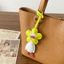 QEARY Túi Charm, Động Vật Hoạt Hình Vịt Hoa Móc Khóa, Thẩm Mỹ Nhẹ Sang Trọng Da PU Dây Xích Điện Thoại Túi Xách Trang Trí