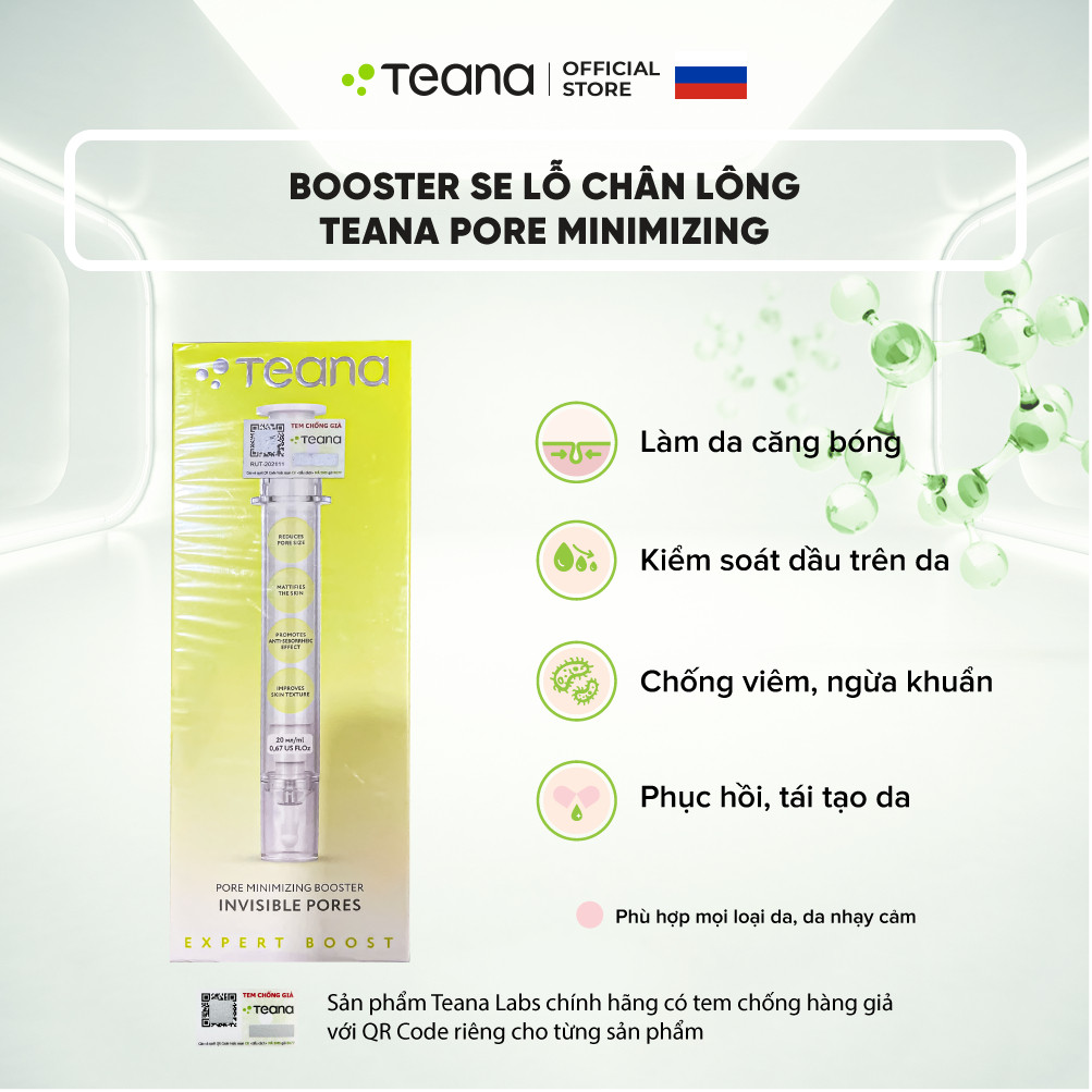 Booster Teana Pore Minimizing Booster Invisible Pores tinh chất tăng cường giúp se nhỏ lỗ chân lông 20ml