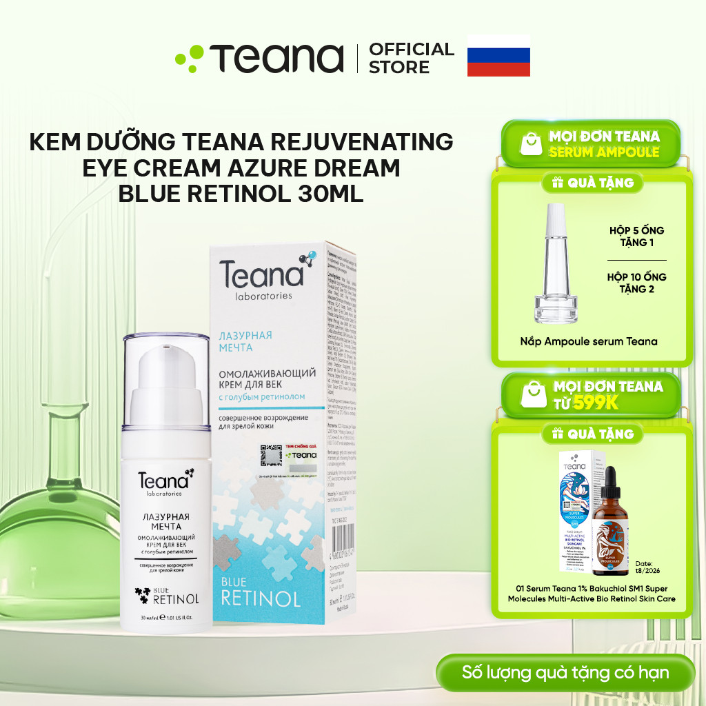 Kem dưỡng mắt Teana Rejuvenating Azure Dream trẻ hóa da vùng mắt với Blue Retinol 30ml