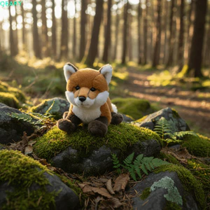 Đồ chơi sang trọng nằm QEARY, Thiết kế thực tế Chất liệu mềm Mô phỏng Plushie, Ngoại hình giống như thật dễ thương Phong cách đáng yêu Kết cấu lông tơ màu đỏ Đồ chơi sang trọng ngày lễ