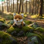 Đồ chơi sang trọng nằm QEARY, Thiết kế thực tế Chất liệu mềm Mô phỏng Plushie, Ngoại hình giống như thật dễ thương Phong cách đáng yêu Kết cấu lông tơ màu đỏ Đồ chơi sang trọng ngày lễ