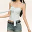 American Retro Hot Girl Dopamine Blue Camisole Summer Slim-fit Slimmer Look Đính cườm Small Top