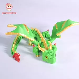 PWSSEND Rồng khớp nối, Mô hình mô phỏng Quà tặng rồng Wyvern có cánh, Đồ trang trí máy tính để bàn hình rồng Fidget in hình