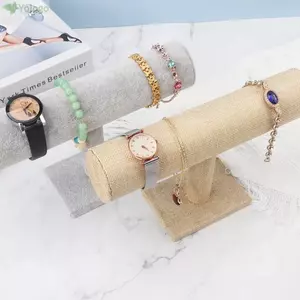 Khung trưng bày trang sức YOLOGO, Chất liệu da lộn Giá đỡ trưng bày vòng tay nhẹ, Kệ nhiều tầng chất lượng cao Thiết kế thanh lịch Khung vòng tay bền Cửa hàng bán lẻ trưng bày