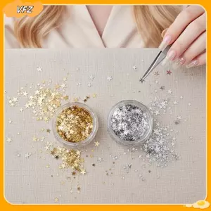 VFZ Kích Thước Trộn Lấp Lánh Ngôi Sao Móng Tay Lấp Lánh Lấp Lánh Pentagram Trang Trí Móng Tay Salon Thiết Kế Phụ Kiện Dễ Thương DIY Nail Art Design Louislifecool