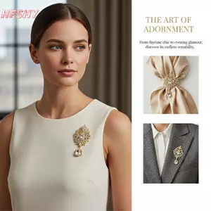 HFSHY Sang Trọng Vintage Pha Lê Thổ Cẩm Vàng Mạ Bạc Không Phai Màu Lapel Pin Cho Nữ Cưới Dạ Hội Đầm Phụ Kiện VN