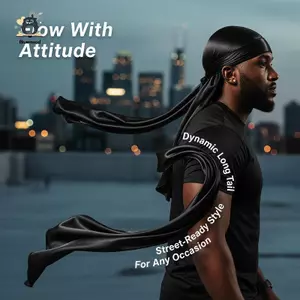 Unisex Mượt Đuôi Dài Durag Nhẹ Cướp Biển Turban Mũ Trùm Đầu Cho Ngủ Đêm Bảo Vệ Tóc Mới