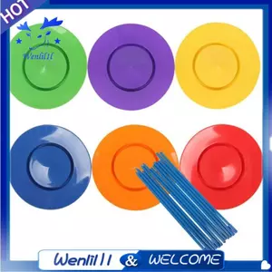 6 Bộ Đĩa Nhựa Juggling Đạo Cụ Dụng Cụ Hiệu Suất Trẻ Em Trẻ Em Thực Hành Kỹ Năng Cân Bằng Đồ Chơi Nhà Ngoài Trời